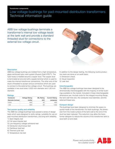 lv bushings market|abb low voltage bushing.